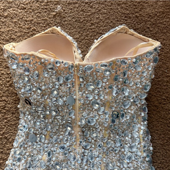 Jovani Sparkling Strapless Gown with Slit - Picture 7 of 16